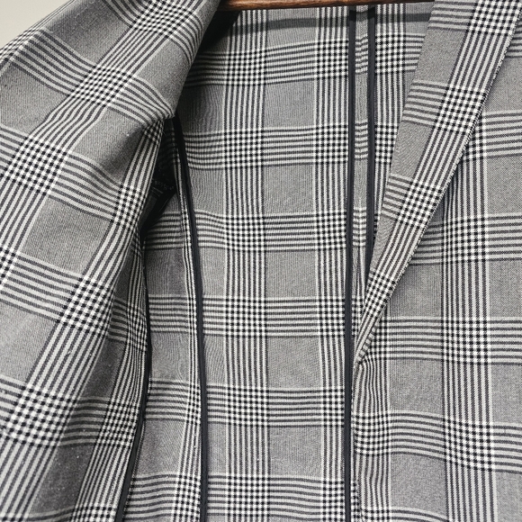 Philosophy Black White Plaid Gingham Loose Fit Blazer Suit Jacket Academia - Picture 4 of 8